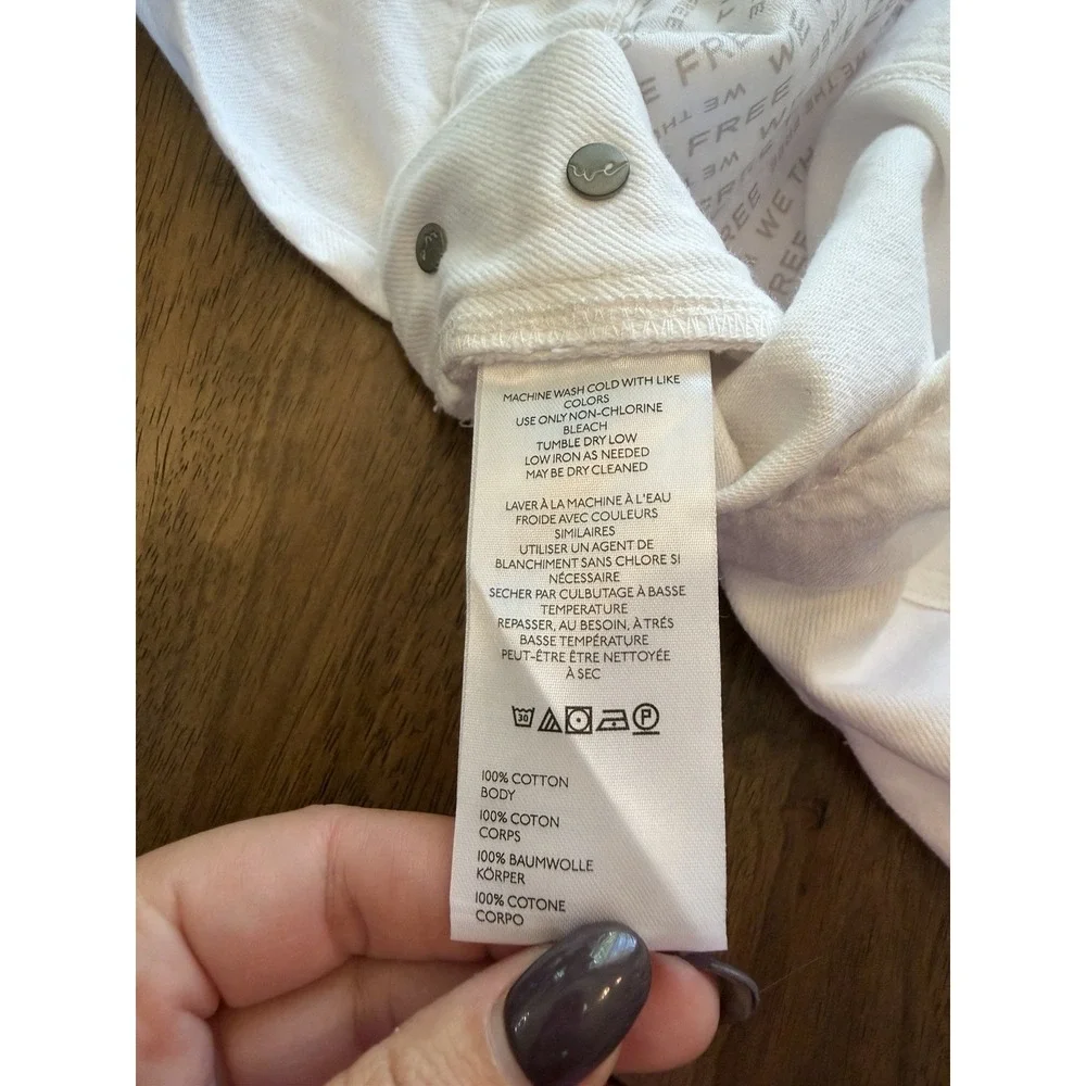 Free People NWT We The Free Ziggy Denim Shortalls White XL